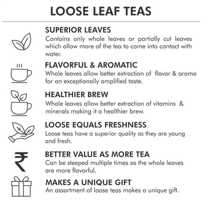 Octavius Tulsi Rose Chamomile Tisane Whole leaf tea in Darkwood Handcrafted Wooden gift box with Traditional Indian Elephant Pattern On The Lid | Caffeine Free | - 50 Gms (50 Servings)