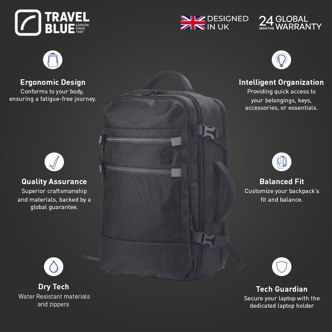 Travel Blue Traveller Journey 15.4 Inch Laptop Backpack Black