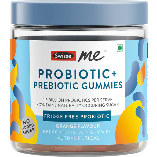 SwisseMe Probiotics Prebiotic Gummies - Probiotic Supplement With 1.5 Billion CF