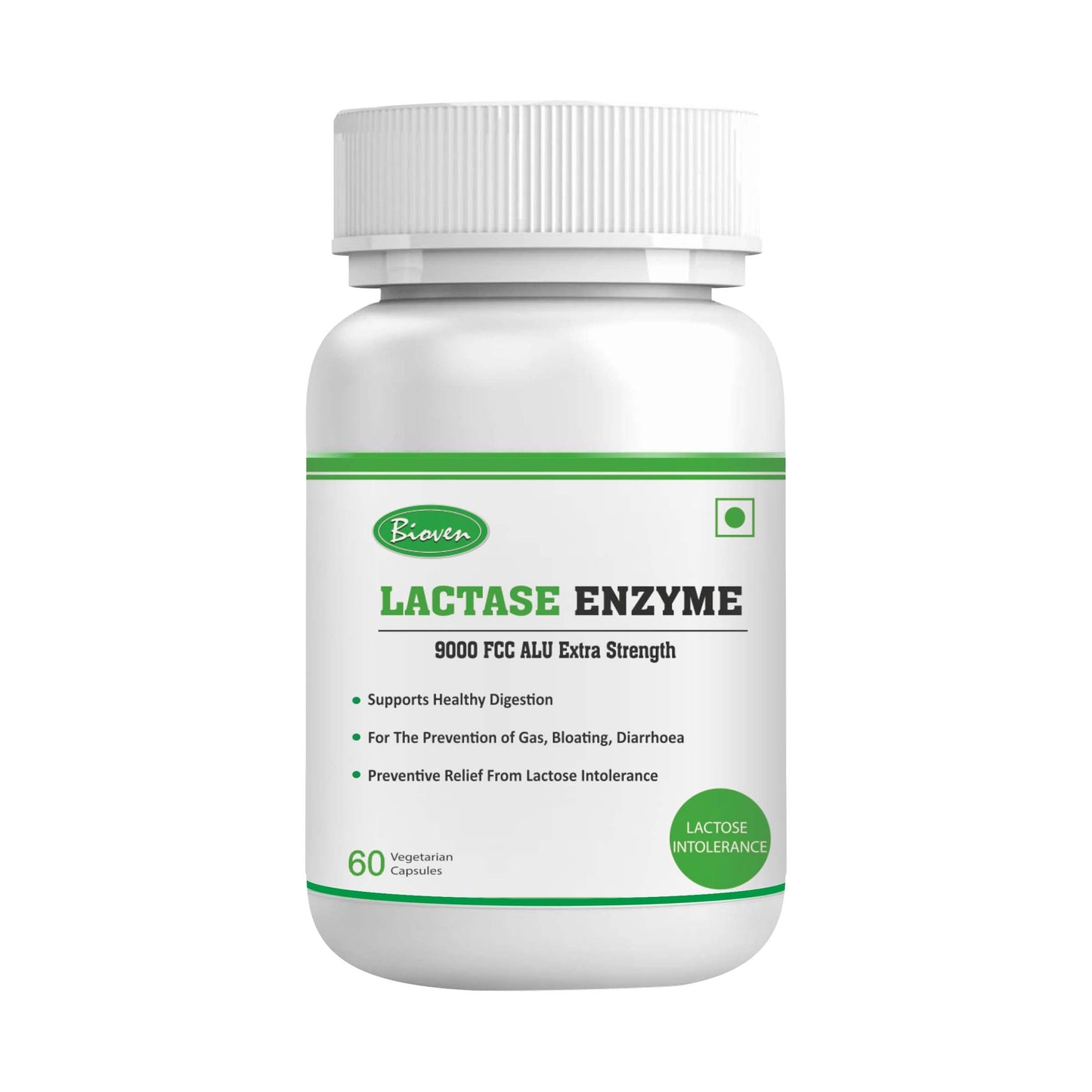 Biovencer Lactase Enzyme 60 Vegetarian Capsules-9000 FCC ALU | Supports Lactose Digestion | Dairy Relief Supplement | Fast-Acting, Non-GMO, Gluten-Free |