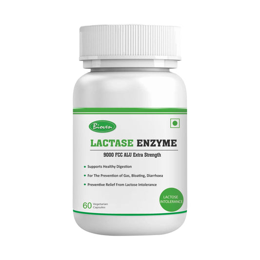 Biovencer Lactase Enzyme 60 Vegetarian Capsules-9000 FCC ALU | Supports Lactose Digestion | Dairy Relief Supplement | Fast-Acting, Non-GMO, Gluten-Free |