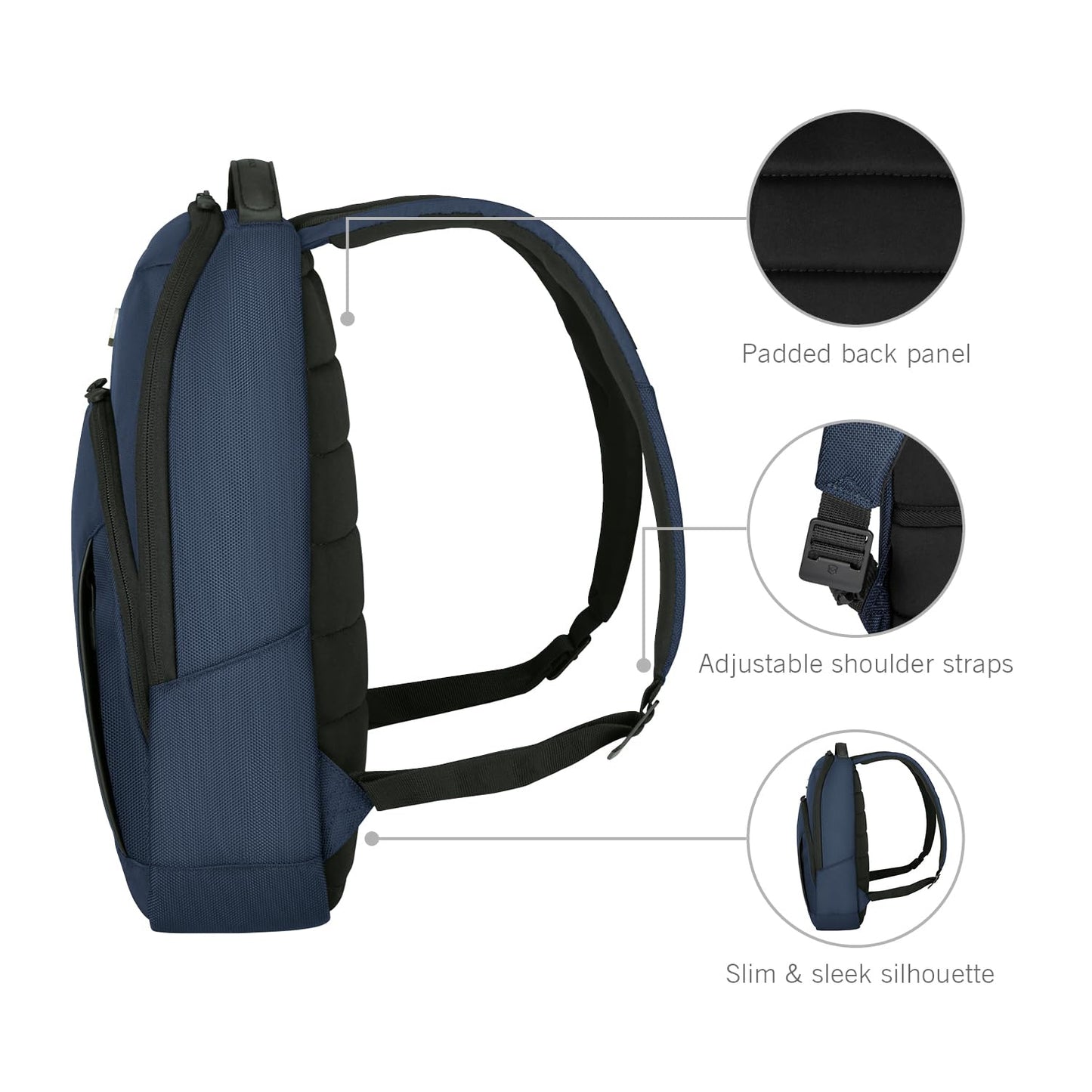 Victorinox Swiss Designed Backpack, Altmont Professional City Laptop Backpack, Navy Blue, 14 Inch Laptop and Tablet Compartment, Business Travel Office Bag For Men & Women, 14 Litres, (653283)