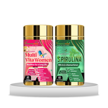 Vitaminnica Multi Vita Women + Spirulina Combo – 120 Capsules