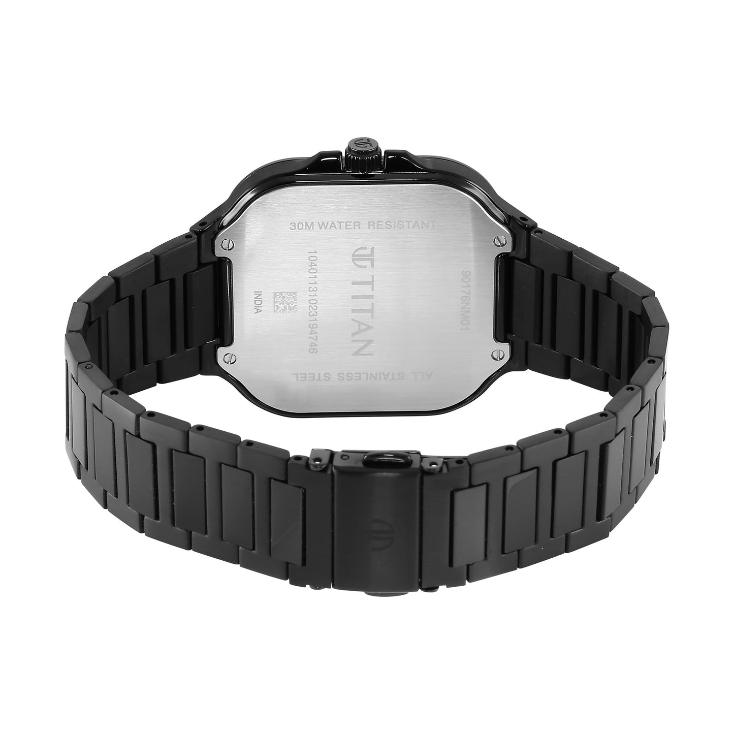 Titan Classique Slim Square Quartz Analog with Date Black Dial Stainles- image 2