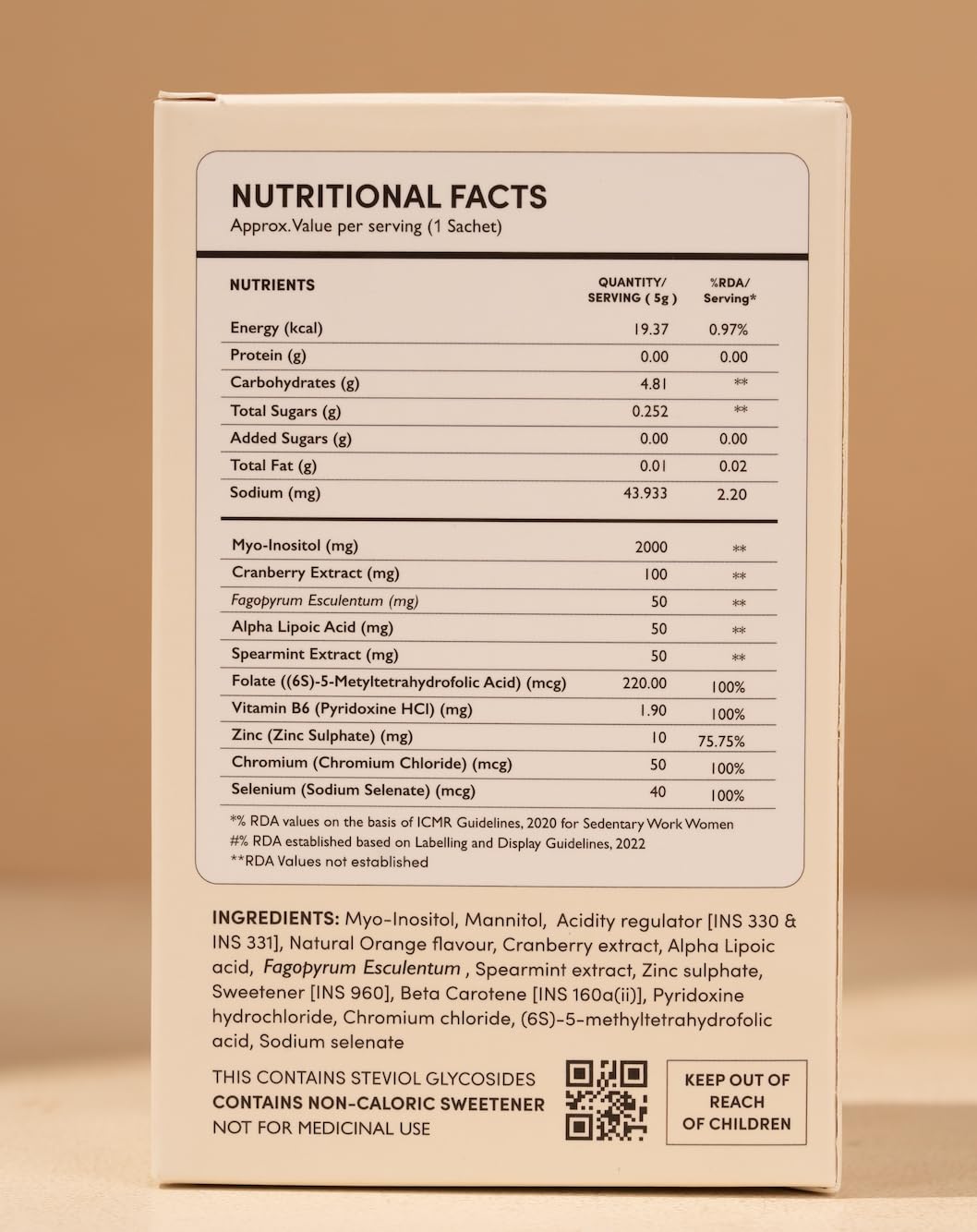 Revny Wellness PCOS Bliss Daily Nutritional Drink Mix with Myo-Inositol, Natural D-Chiro Source, Cranberry Extract, Alpha Lipoic Acid, Vitamins & Minerals,Women’s Wellness Supplement, 15 Day Supply