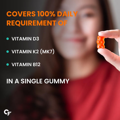 Carbamide Forte Vitamin D3 with Vitamin K2 MK7 & Vitamin B12 Gummies fo- image 6