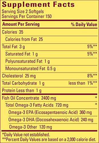Nature Made Fish Oil Omega-3 1200mg, 300 Softgels