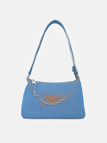 Tommy Hilfiger Logo Blue Cotton Sling Bag