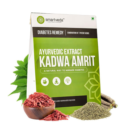 Smartveda Kadwa Amrit - Ayurvedic Diabetes Powder with 7 Potent Herbs | Manage B
