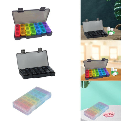 Enakshi® Weekly Pill Organizer Large Travel Medicine for Supplements black|Health & Beauty | Health Care | Pill Boxes, Pill Cases