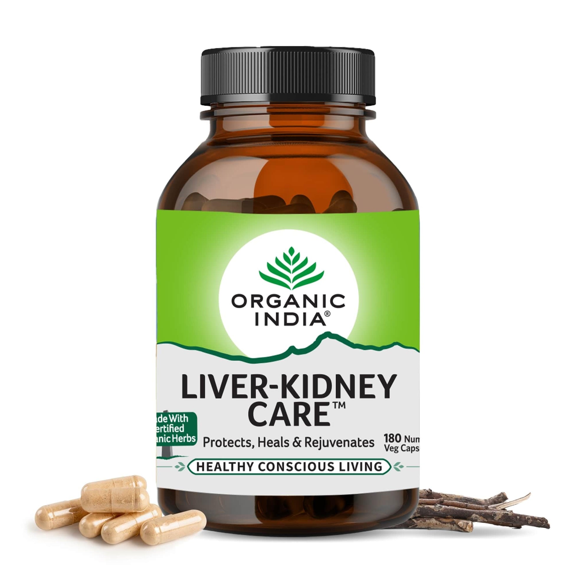 ORGANIC INDIA Liver Kidney Care Pack of 180 Veg Capsules