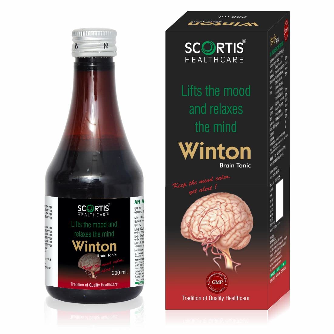 SCORTIS HEALTH CARE Ayurvedic Winton Syrup Focus + Brain Supplement & Memory Supports Focus Concentration & Alertness 200 ml Pack Of 1