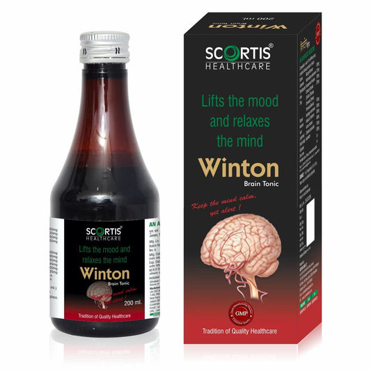 SCORTIS HEALTH CARE Ayurvedic Winton Syrup Focus + Brain Supplement & Memory Supports Focus Concentration & Alertness 200 ml Pack Of 1