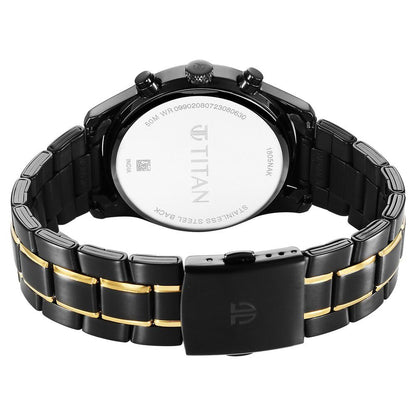 Titan Quartz Analog with Day and Date Black Dial Watch for Men-NS1805KM- image 2