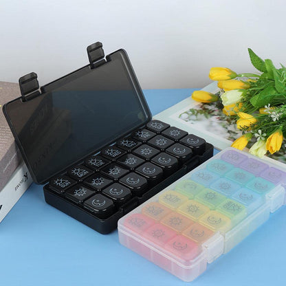 LOOM TREE® Weekly Pill Organizer Large Travel Medicine For Supplements Black | Health Care | Pill Boxes, Pill Cases