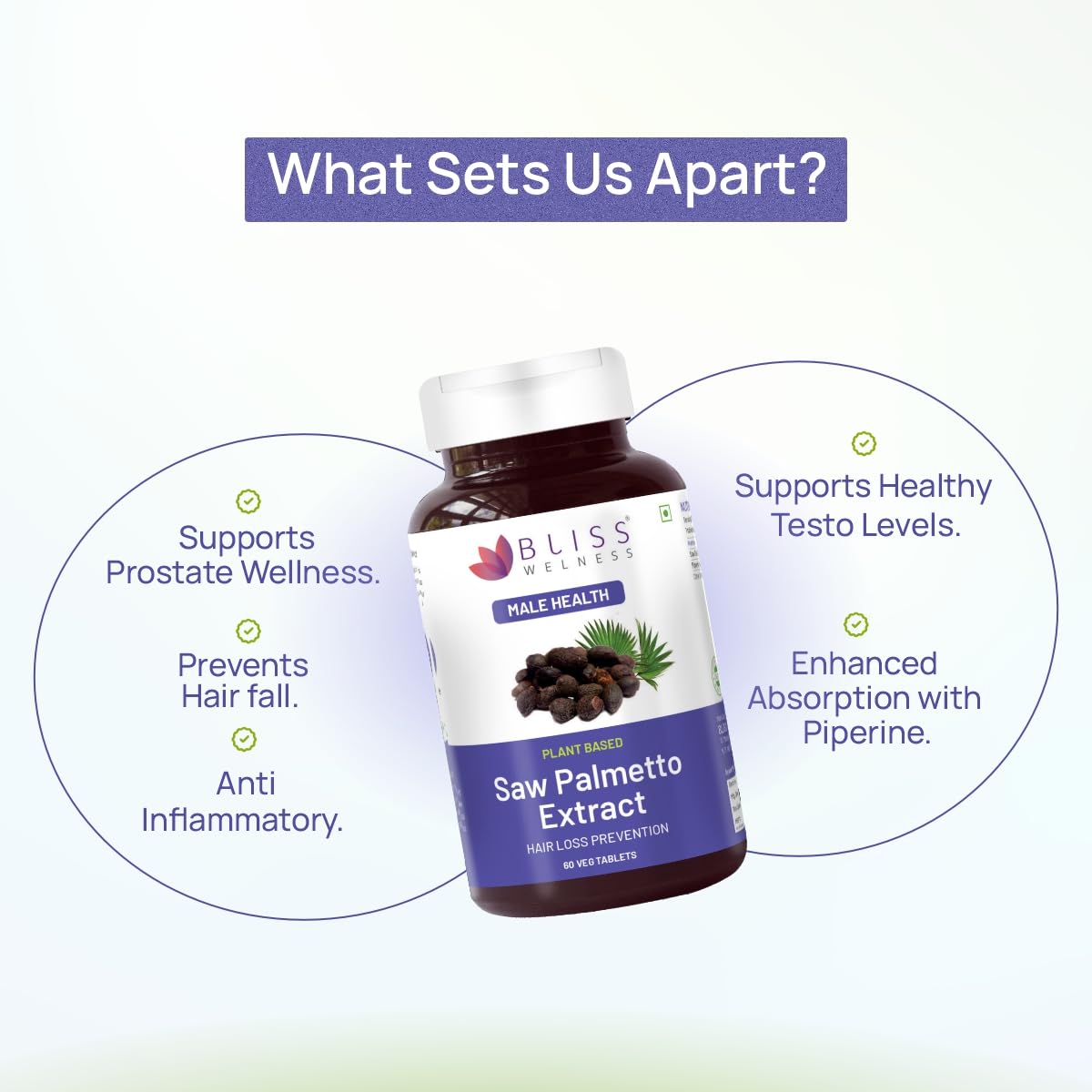 Bliss Welness Saw Palmetto Extract 800 MG | Hair Growth Prostate Health- image 4