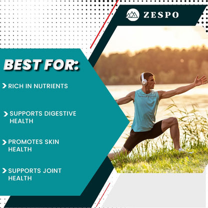 Zespo Sea Moss Complex Capsules with Irish Moss, Bladderwrack, and Burdock Root - Natural Thyroid, Digestive, and Skin Health Support - Rich in Nutrients - 60 Cap