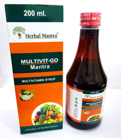 MULTIVI-GO Mantra – Herbal Multivitamin Syrup for Energy, Immunity & Overall Wellness (200ml)