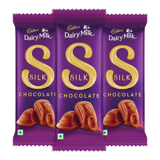 Cadbury Dairy Milk Silk Chocolate Bar, Pack of 3 x 150g