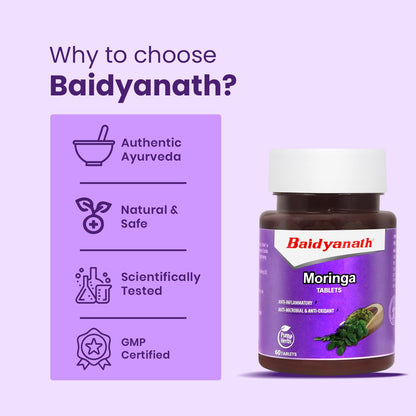Baidyanath Moringa Tablets 60 Tabs (Pack of 1) –Drumstick Leaf Tablets|- image 4