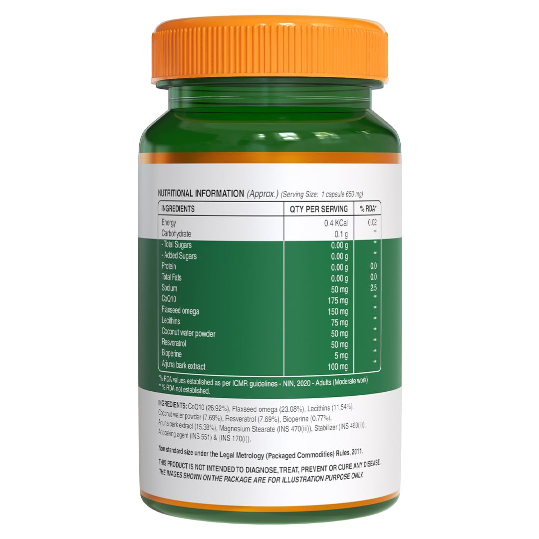 Pure Nutrition Bio Coenzyme Q10 175mg | Coq10 Supplement With Ubiquinol | High Absorption Coq10 Capsules For Heart Health, Energy & Antioxidant Support - 60 Veg Capsules