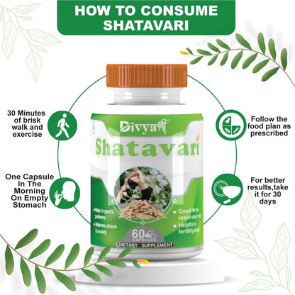 Divya Shree Shatavri Capsule Helps Boosts Health and Vitality For Women | Hormonal Balance | Good for PCOD/PCOS | Restore Stamina and Energy