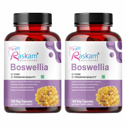 Raskam Boswellia Serrata Extract 100 Veg Capsules (500mg) | Healthy Inflammation Response & Mobility | Non-GMO & Gluten-Free (Pack of 2)