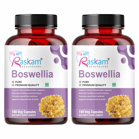 Raskam Boswellia Serrata Extract 100 Veg Capsules (500mg) | Healthy Inflammation Response & Mobility | Non-GMO & Gluten-Free (Pack of 2)