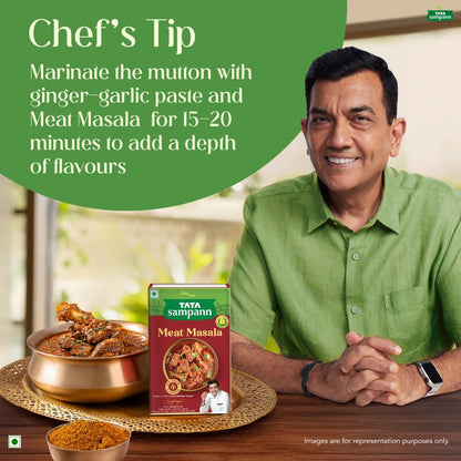 Tata Sampann Meat Masala with Natural Oils, 100g, Meat Masala Powder, Crafted by Chef Sanjeev Kapoor, With Chef’s Exclusive Tip, Rich Aroma & Flavour