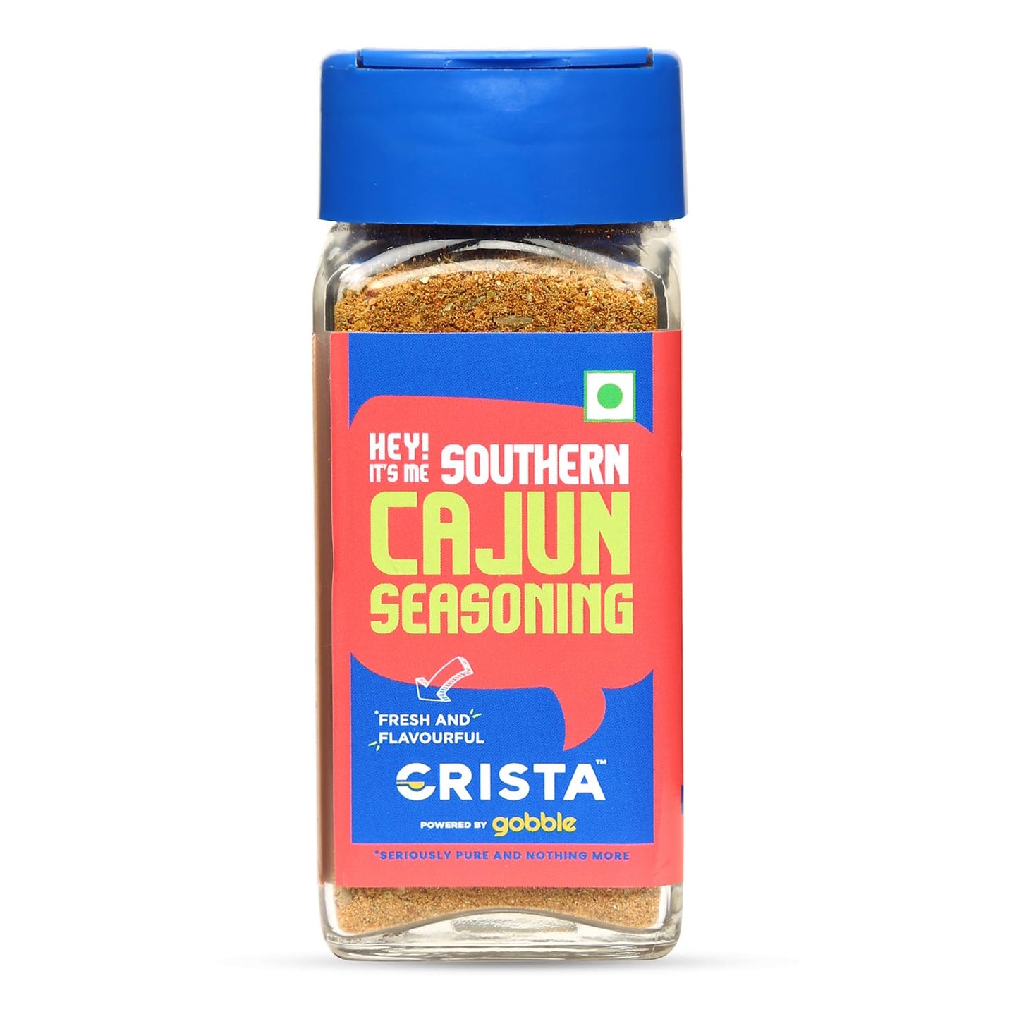 CRISTA 45 gms Southern Cajun Seasoning for Fries, Popcorn & Appetizers | Mixed Spices Blend | Vegan | Zero added Colours, Fillers, Additives & Preservatives