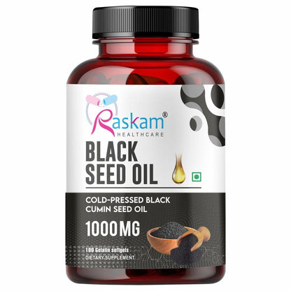 Pure Organic Cold-Pressed Black Seed Oil Softgels - Non-GMO Pure Nigella Sativa Black Cumin Seed Oil for Beauty Immunity & Overall Wellness Support - Thymoquinone-Rich 1000mg Serving 100 softgels