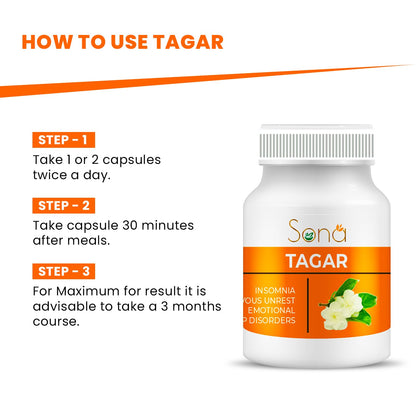 Sona Healthcare Ayurvedic Tagar Capsule for Quality Sleep (60 Cap)