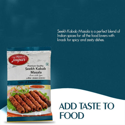 SHAAN-E JAIPUR Seekh Kabab Masala 50 Gm Each Spice Mix | Easy to Cook | Pack of 1 | Super Convenient & Cooks in Minutes