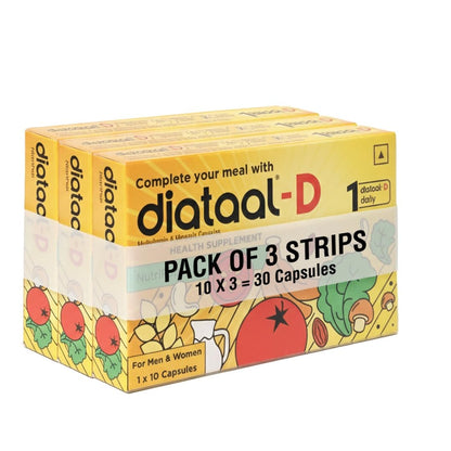 Diataal-D Multivitamin with additional Vitamin D I Heart Health I Strong Bones I Immunity I Health, Fitness & Wellness Supplement | 30 Capsules