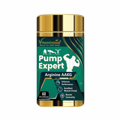 Vitaminnica L-Arginine AAKG Capsules – Amino Acid Supplement for Performance & Circulation Support, Vegetarian Formula, Non-GMO, 60 Veg Capsules