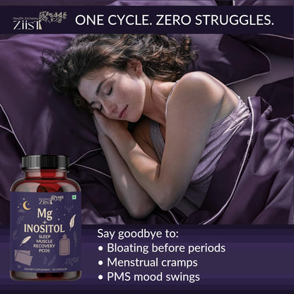 Ziist MG+ INOSITOL Magnesium Glycinate | Inositol Dietary Supplement | 90 Capsules