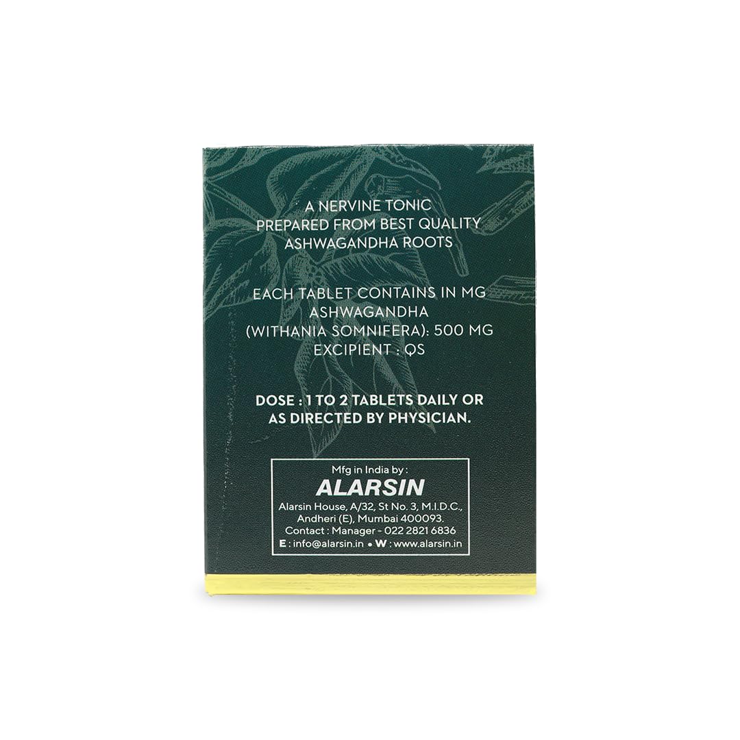 Alarsin Ashwagandha Tablets (60) | Herbal Supplement, Energy Boosting, Stress Relief, Adult Unisex Use