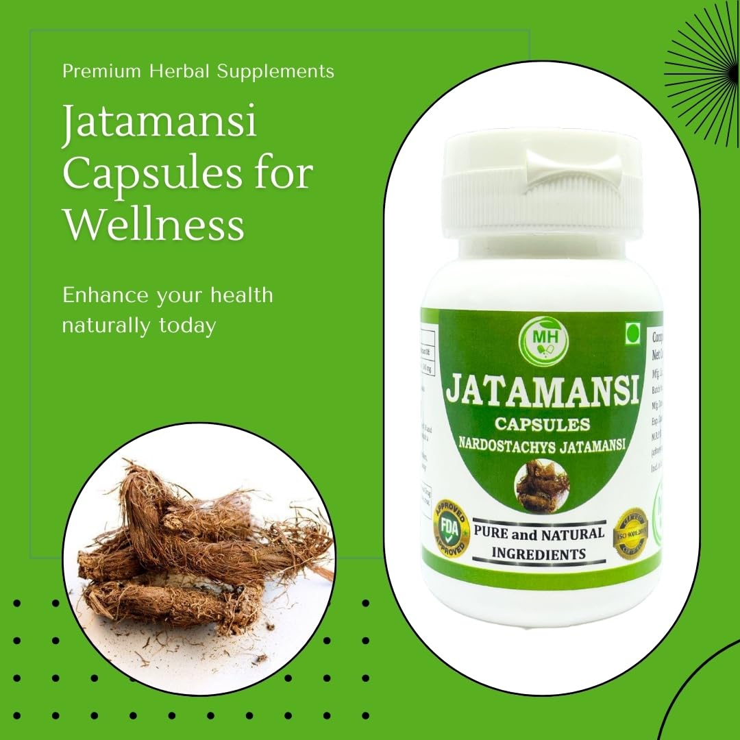 MORSAN HEALTHCARE | Jatamansi Capsules 500mg – 60 Count | Vegetarian | Plant-Based | Herbal Supplement | No Artificial Additives | Gluten-Free | Organic (pack of 1)
