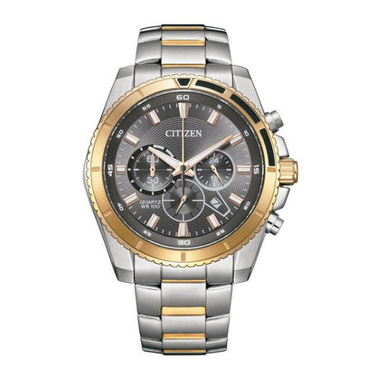 Citizen Stainless Steel Analog Gray Dial Men Watch-An8204-59H, Multi-Color Band