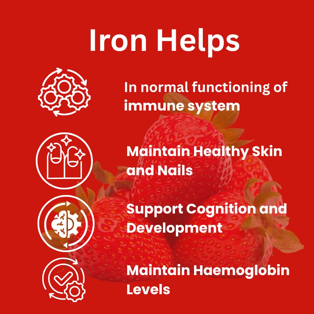 Knoll Healthcare Nutrinol Iron Gummies With Folic Acid & Vitamin E | Strawberry Flavour | No Sugar Added | 30 Gummies | Supports Hemoglobin, Energy & Immunity (Pack Of 2)