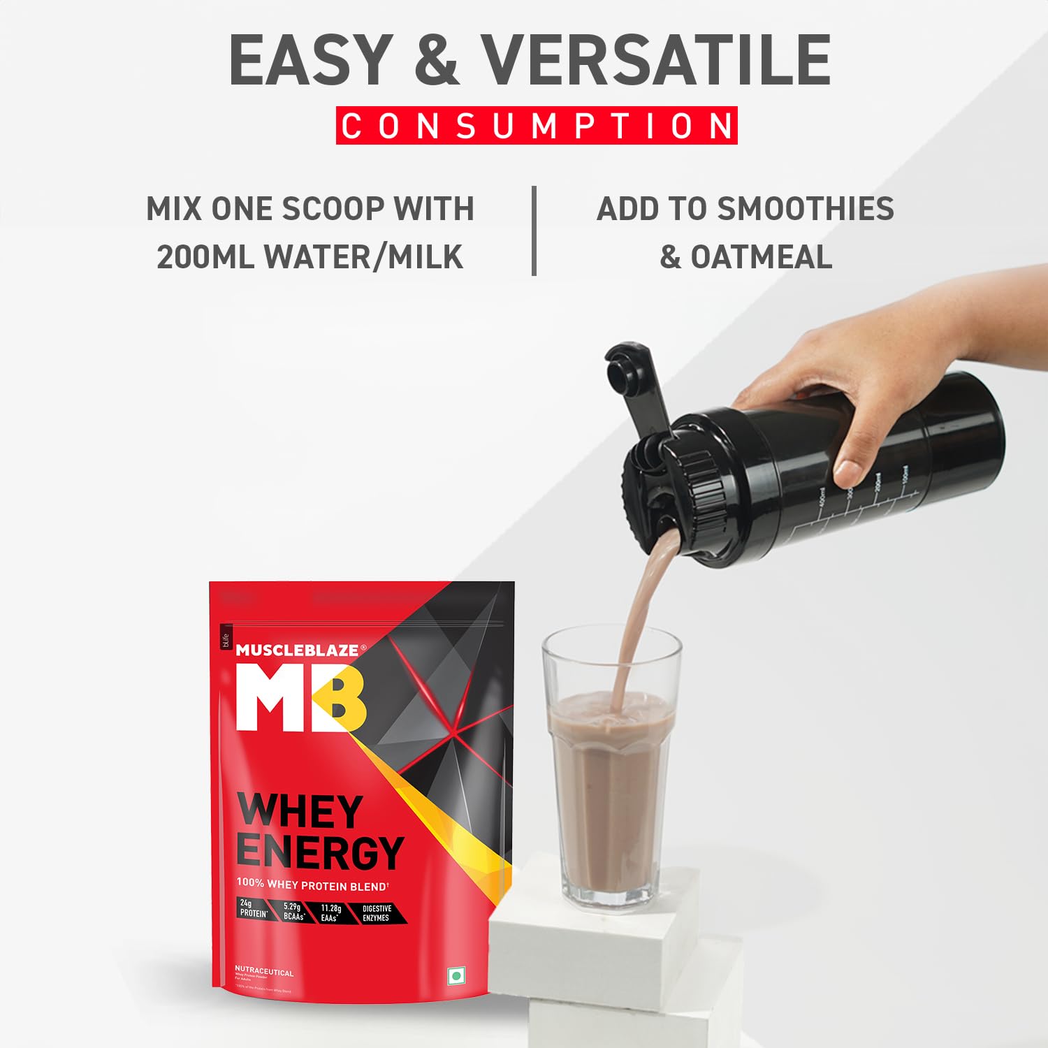 MuscleBlaze Whey Energy (Cold Coffee, 1kg / 2.2lbs) | 24g Protein, 100%- image 6