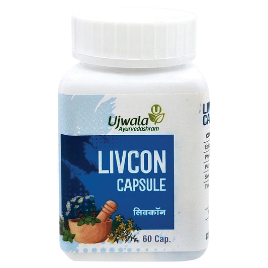 Ujwala Ayurvedashram Livcon Capsule(60 Cap)- Consist of Bhringraj, Bhuiamla, Kut