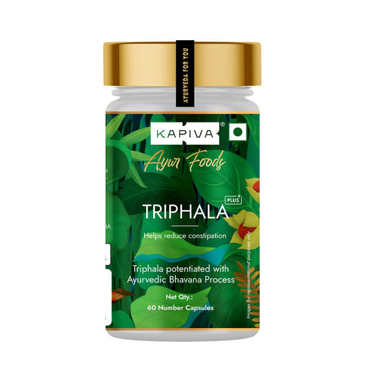 Kapiva Triphala Capsules | Supports Bowel Wellness & Healthy Gut | Relieves Constipation & Improves Digestion | 100% Ayurvedic | 60 Caps, Each 500 mg