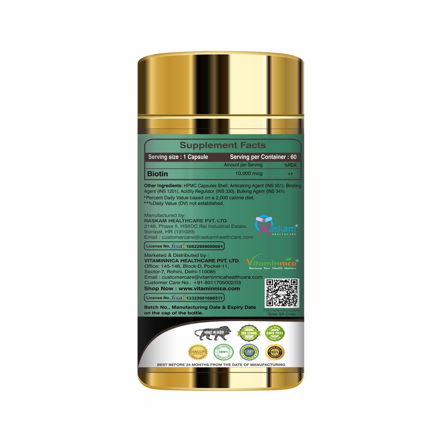 Vitaminnica Biotin + Vita Breathe Combo – 120 Capsules