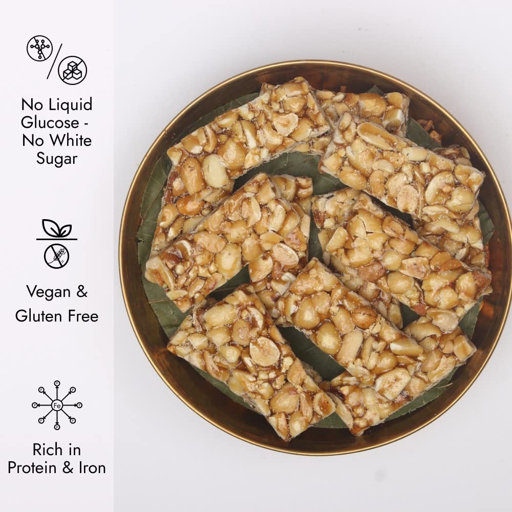 Sweet Karam Coffee Peanut Chikki Bites – Pack of 2 (150g Each) | No Palm Oil or Preservatives | Jaggery Sweetened | White Sugar Free | High Protein & Fiber | Kadalai Mittai Gajak | Healthy Indian Snack