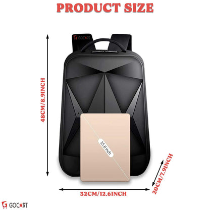 GOCART WITH G LOGO Hard Shell Business Computer Laptop Storage Backpack for Men and Women (Black)
