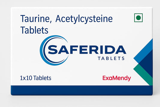 Saferida Tab Taurine, Acetylcysteine Tablets, 1 * 10 Tab