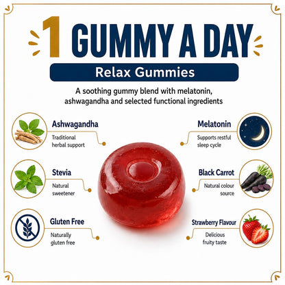 Gumyum Melatonin Sleep Gummies with Ashwagandha | Non-Addictive Stress Relief & Fast Restful Sleep | Natural Relax & Restore | Strawberry Flavor, 30 Count