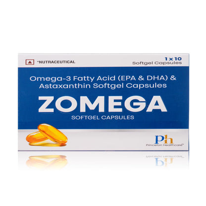 ZOMEGA Omega-3 Eye Health Softgel Capsules with Lutein, Zeaxanthin & Astaxanthin | Vision Support, Blue Light Protection & Retinal Health | Advanced AREDS-Inspired Formula | 10 Softgels (Pack of 6)