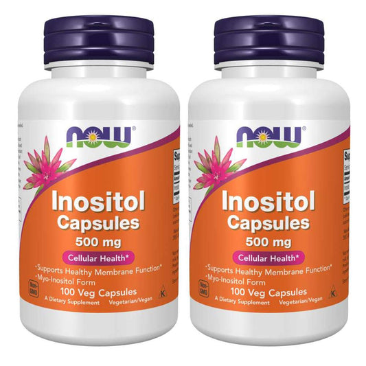 Now Foods 500 mg Inositol , 100 Capsules - Pack of 2